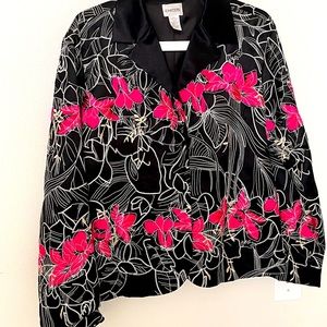 Chico’s blazer 12 stunning embroidery